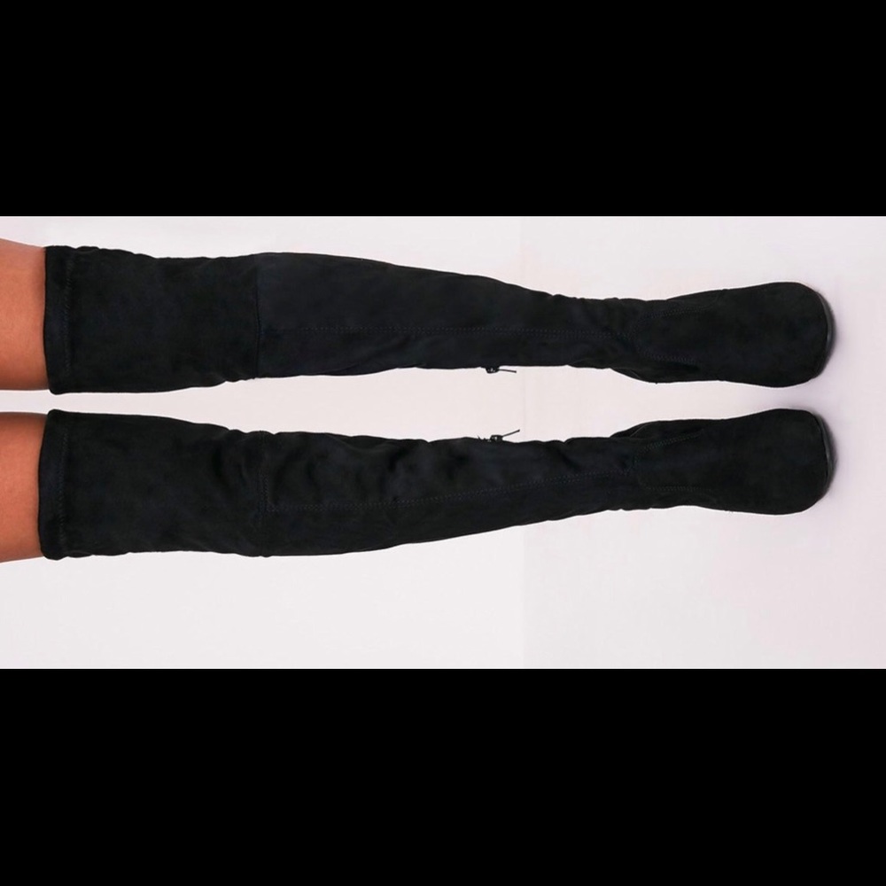 Black thigh high boots